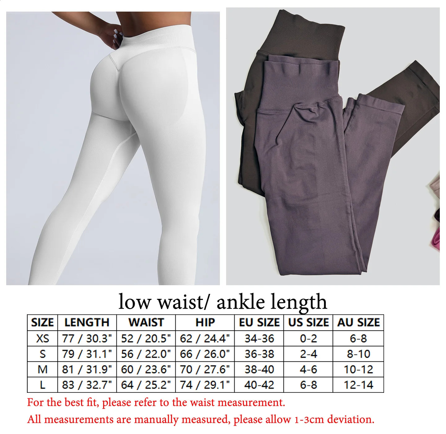 VEQKING Scrunch Butt Women Yoga Pants Seamless Sports Leggings Low Waist Gym Fitness Tights Quick Drying Fall Warm Workout Pants 260626 - view 4
