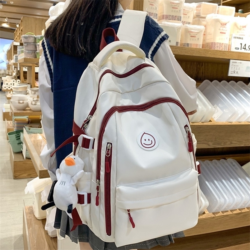 2024 Large Female Cute College Backpack Girl Travel Book Nylon Fashion Ladies Leisure Bag Women Laptop Men School Bags y260615