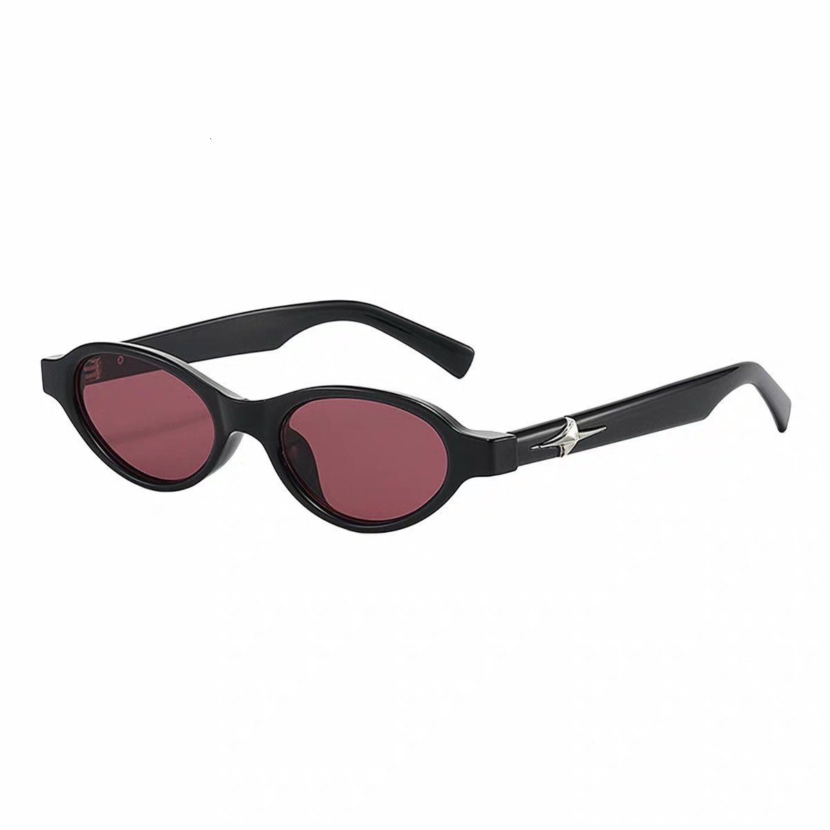 Korean style atmospheric oval cat eye Y K purple sunglasses for women unique street style UV protection suitable for round faces - view 7