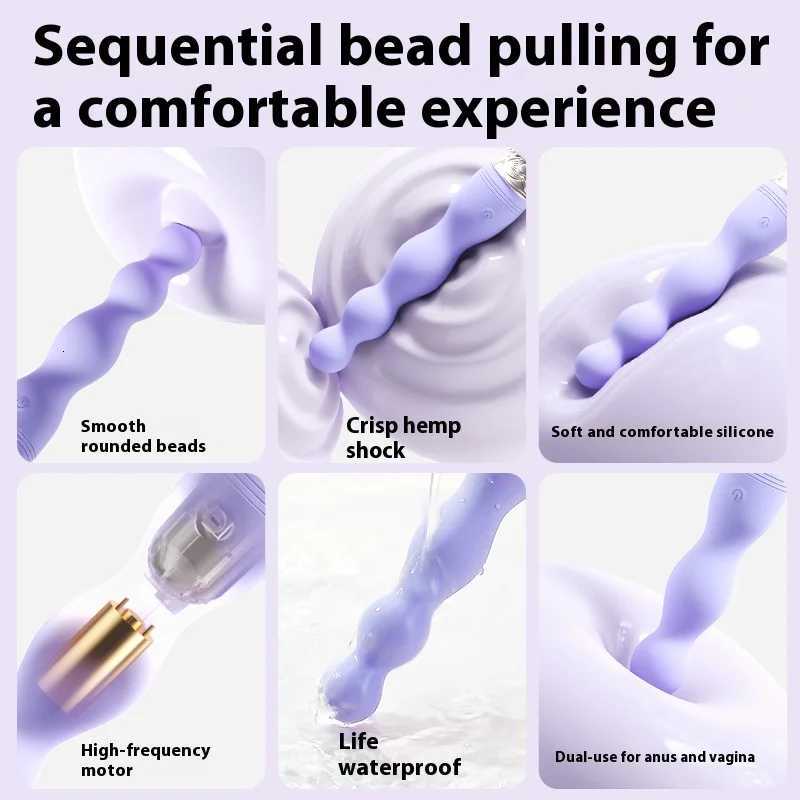 Silicone Butt Plug Anal Vibrator Bead USB Charging Women Vibrating Sex Toys Adult Products Anal Vibrator M260626 - view 5