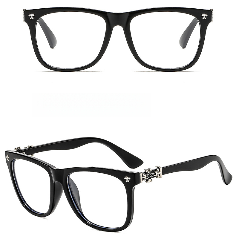 Designer Retro Frame Glasses Daily Casual Personality High-end Luxury Kroos Star Flat Light Glasses Large Frame Glasses Women's Trendy Myopia Gla - view 9