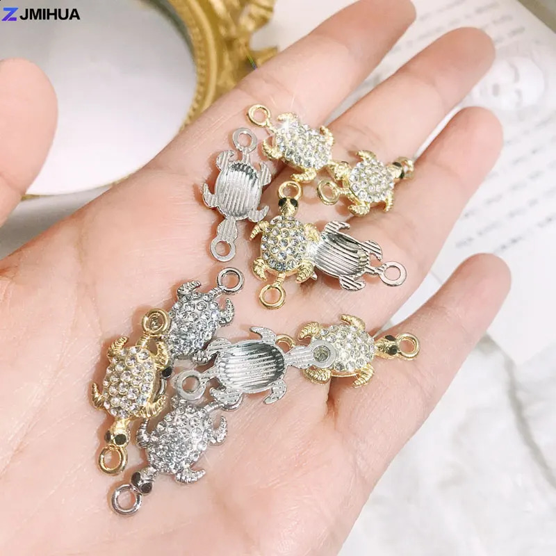 10pcs Crystal Charm Connectors For Jewelry Making Supplies Multiple Style Animal Heart Pendants DIY Bracelet Earring Accessories 260623 - view 3