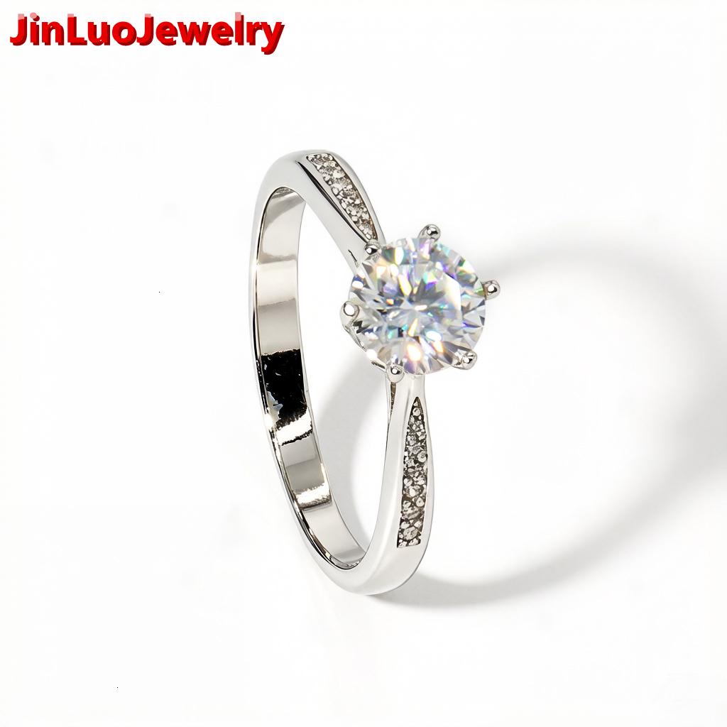 Custom Fine Jewelry Moissanite Diamond Wedding Ring Woman Engagement Moissanite Ring for Women