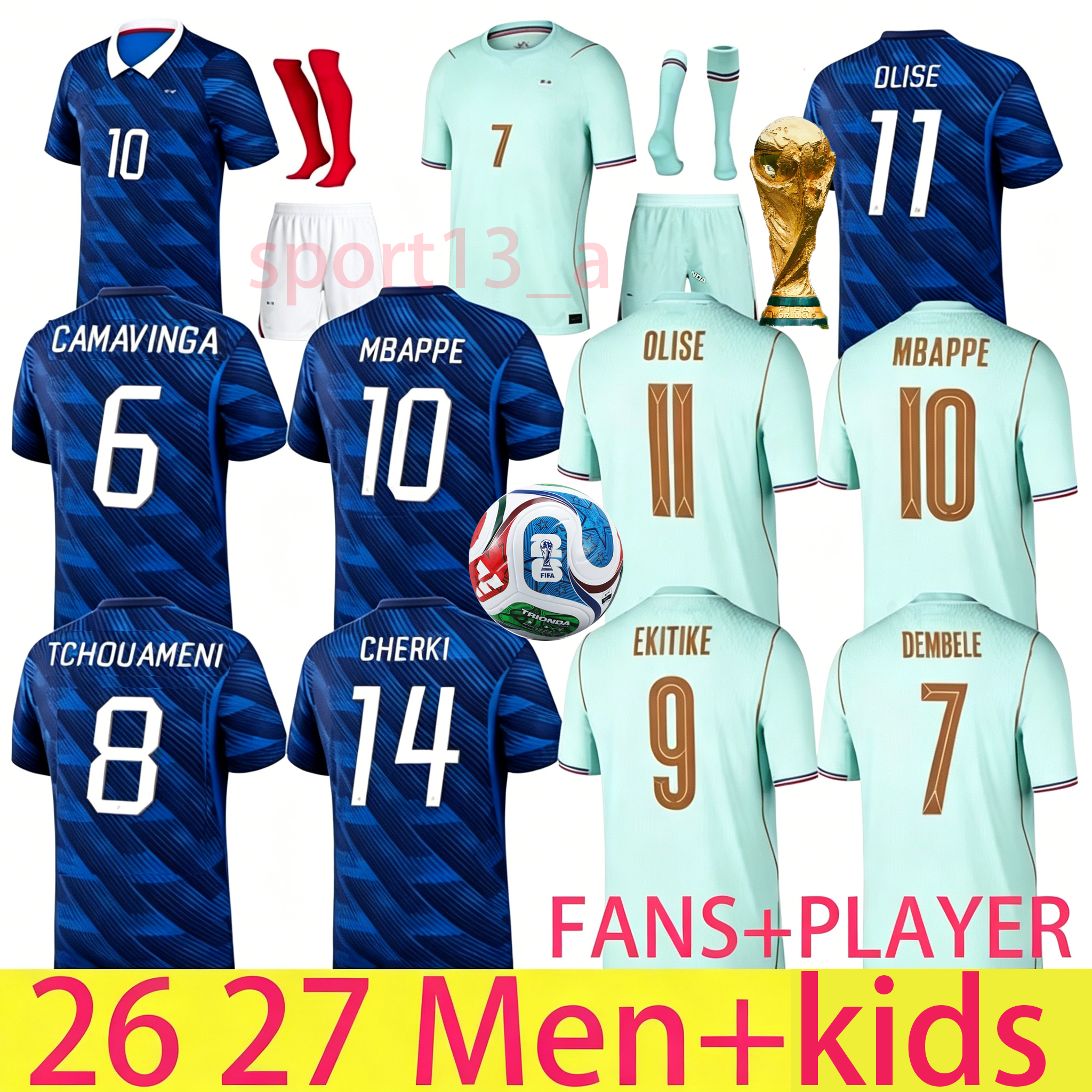 2026 World Cup France Jersey Kids Football Kits Or Soccer J…