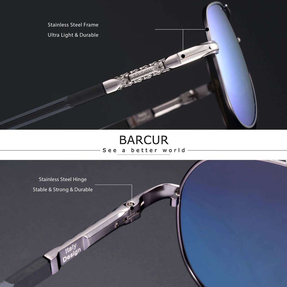 BARCUR Fashion Glasses Hot Style Men sunglasses Polarized UV400 Protection Driving Sun Glass Male Oculos De Sol 26Y0626 - view 3