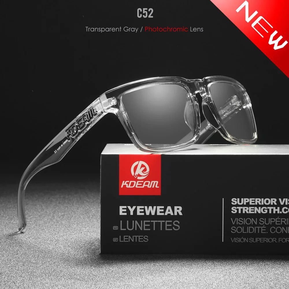 KDEAM Original n High-Quality Men Square Polarized Sunglasses Male Driving Pochromic Sun Glasses Shades260603 - view 3