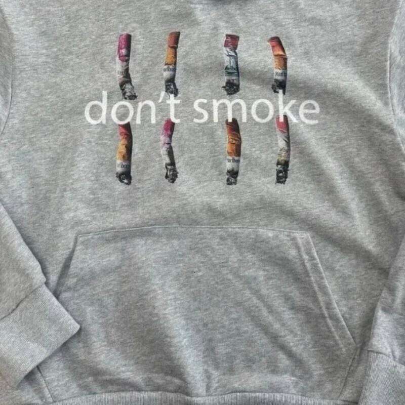 Y2K Gray Sports Hoodie Retro Smoke Print Sweater Men Women New Fashion Vintage Classic Hip Hop Streetwear Clothing Loose Jacket W260626 - view 3