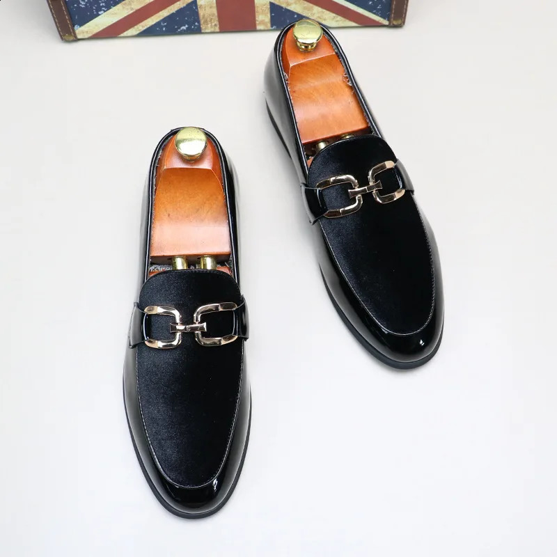 Mens Casual Leather Shoes Fashion Patchwork Party Wedding Loafers Moccasins Men Slipon Light Comfortable Driving Flats 260624 - view 5