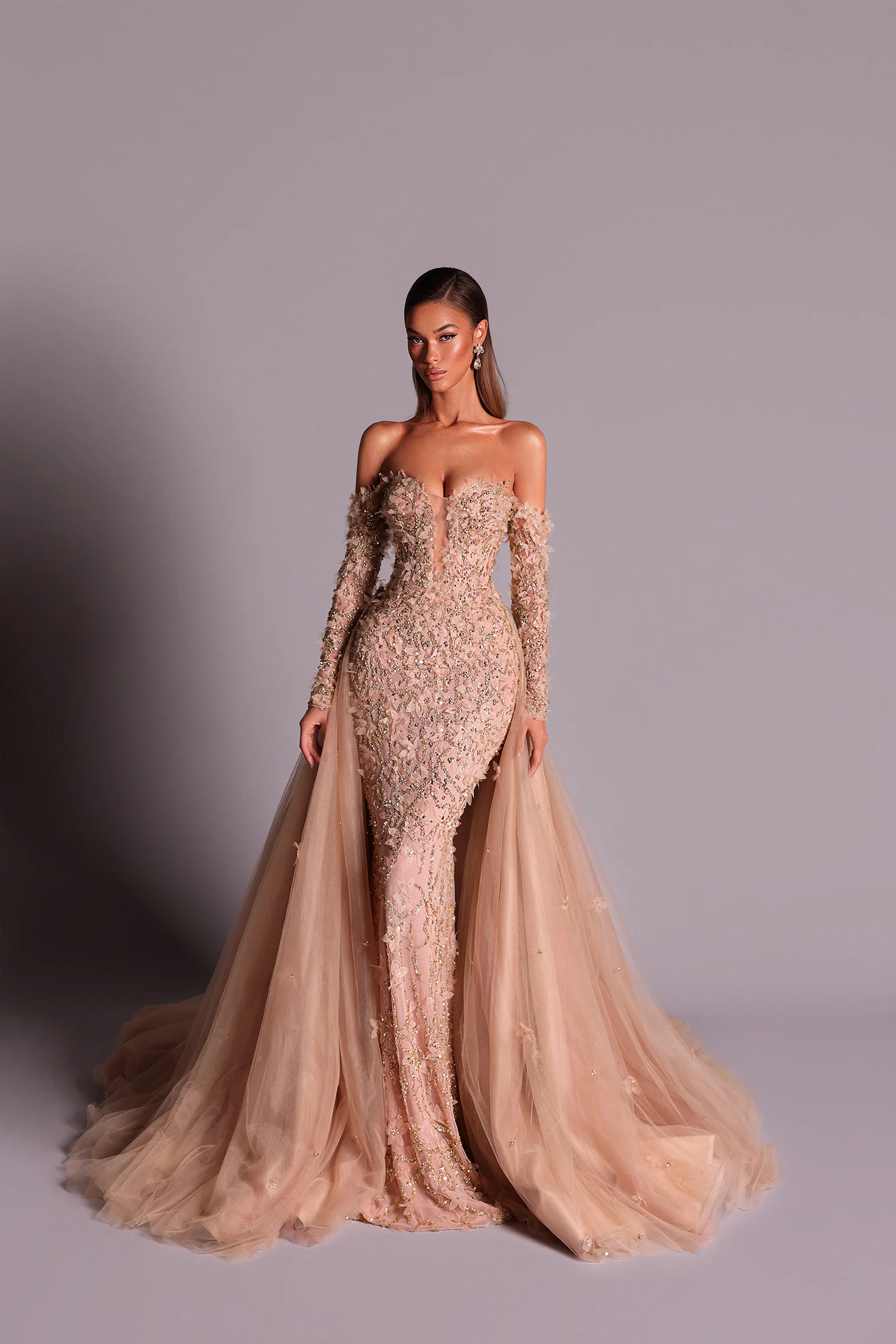 Luxury Prom Dresses Sweetheart Appliques Lace Detachable Train Mermaid Party Evening Gowns Customized Back-to-school Uniform - view 4