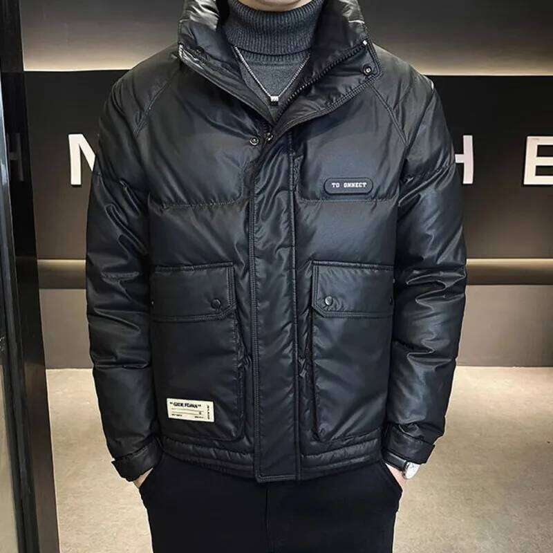 Autumn Winter Fashion Lightweight Men Trendy Short Stand Collar Thickened Warm Cold-Proof White Duck Down Jacket J260626 - view 5