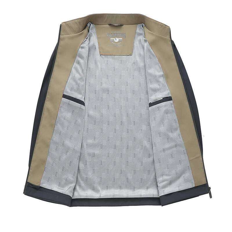 Premium Anti-pilling Breathable Mature Men Blazer Jacket Business Casual Spring Fall Stand Collar Windbreaker Executive Coats W260626 - view 6