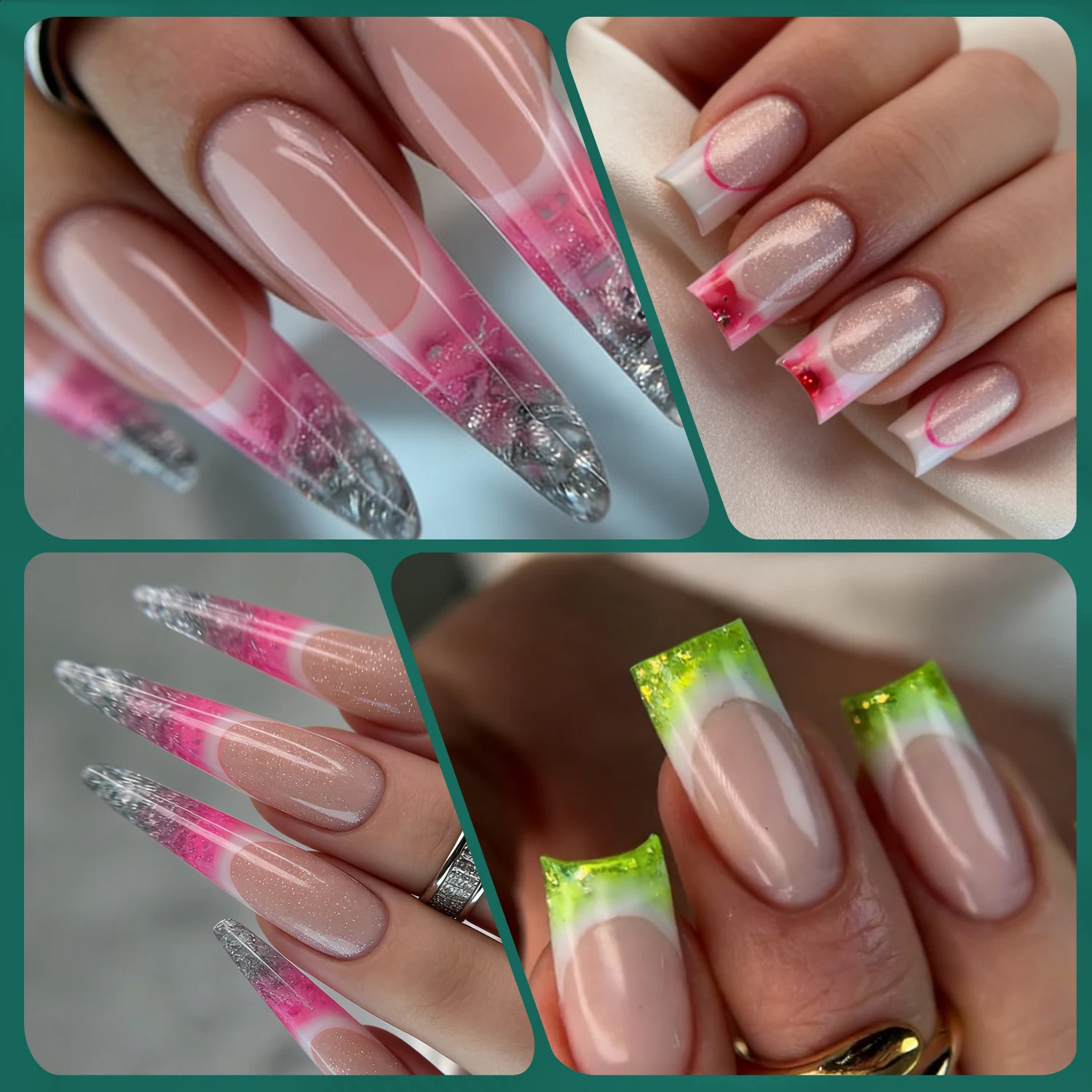 Nailpop French Tip Nail Forms Dual System Clear Acrylic Nail Extension Mold Square Ballet Shape 14 Sizes DIY Nail Art 140Pcs 260626 - view 7