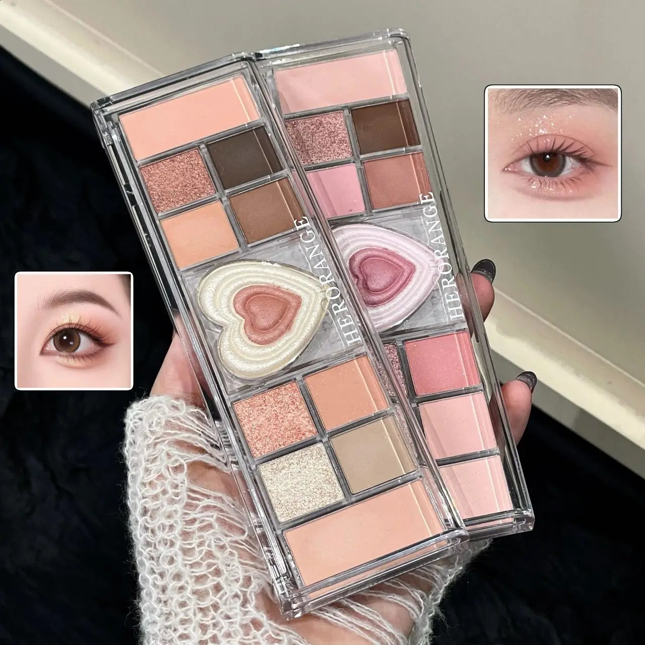 12-Color Tea Apricot Eye Makeup Palette Low Saturation Eyeshadow Palette Pearlescent Matte Shimmer Earth Color Eye Shadow Beauty 260626 - view 6