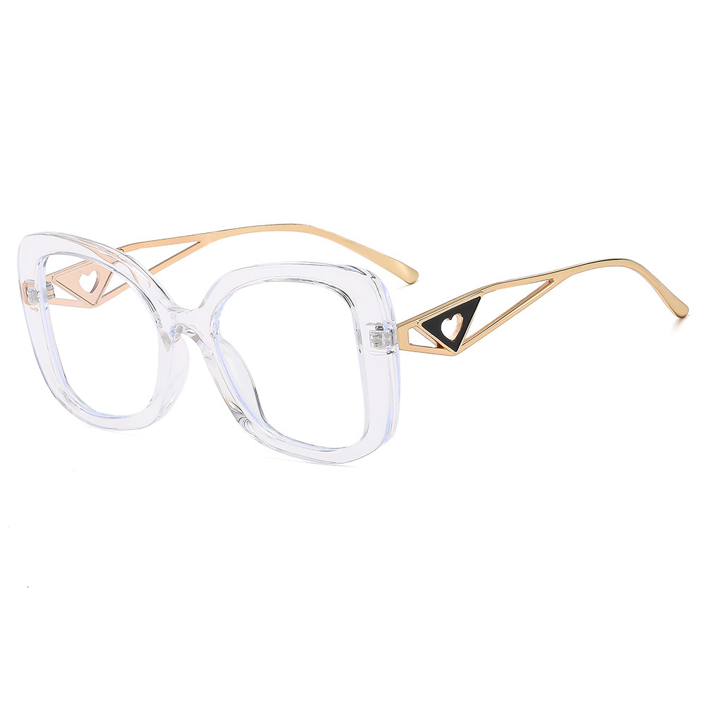 2026 Designer's New Large Frame Personalized Trendy Daily Leisure Luxury Versatile Color Blocked Sunglasses Women's Love Theme Large Frame C - view 4