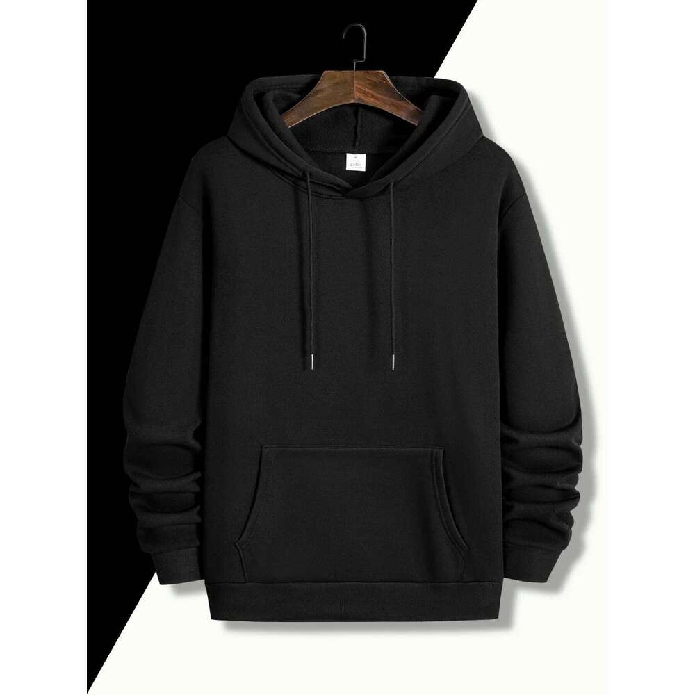 Men's "wolf" pattern printed sweatshirt, drawstring kangaroo pocket, comfortable, casual and fashionable hooded pullover W260626 - view 6