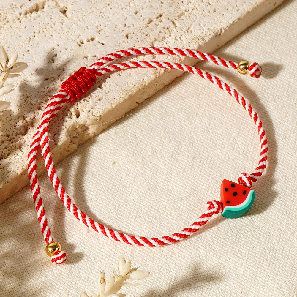 1210pcs Red Friendship Rope Heishi Watermelon Women Bracelet Boho Jewelry As Lucky Gifts For Friend 260617 - view 3