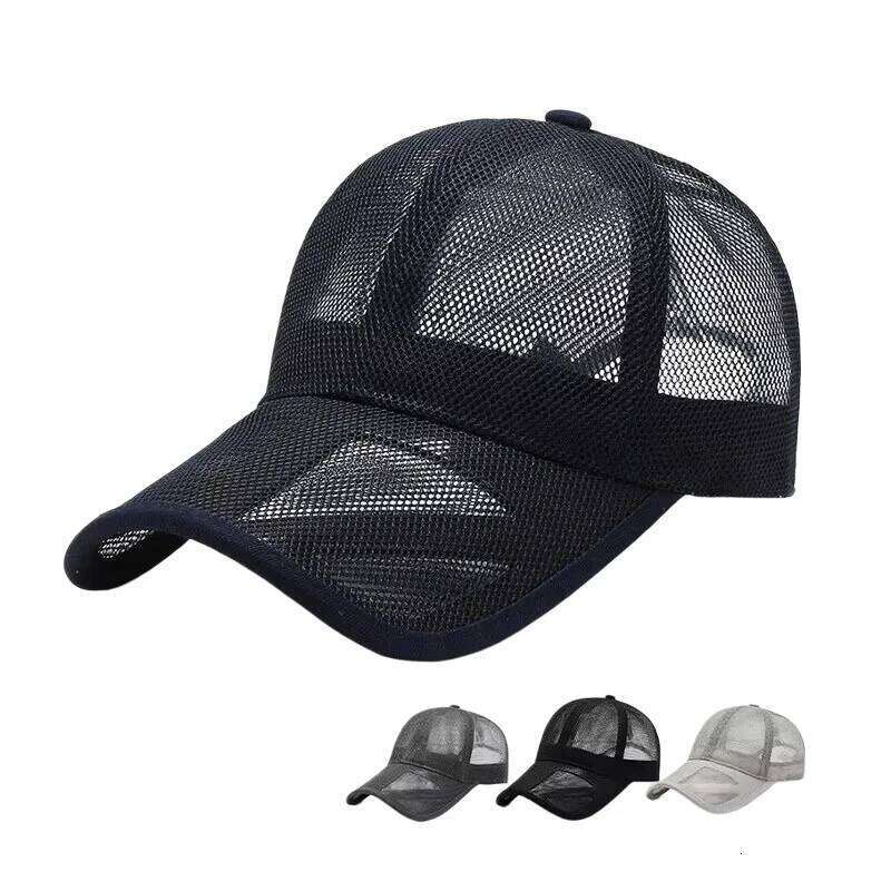 Summer Men Hat Openwork Brim Breathable Mesh Cap Outdoor Sports Sunscreen Baseball Women Sunhat NEW W260626