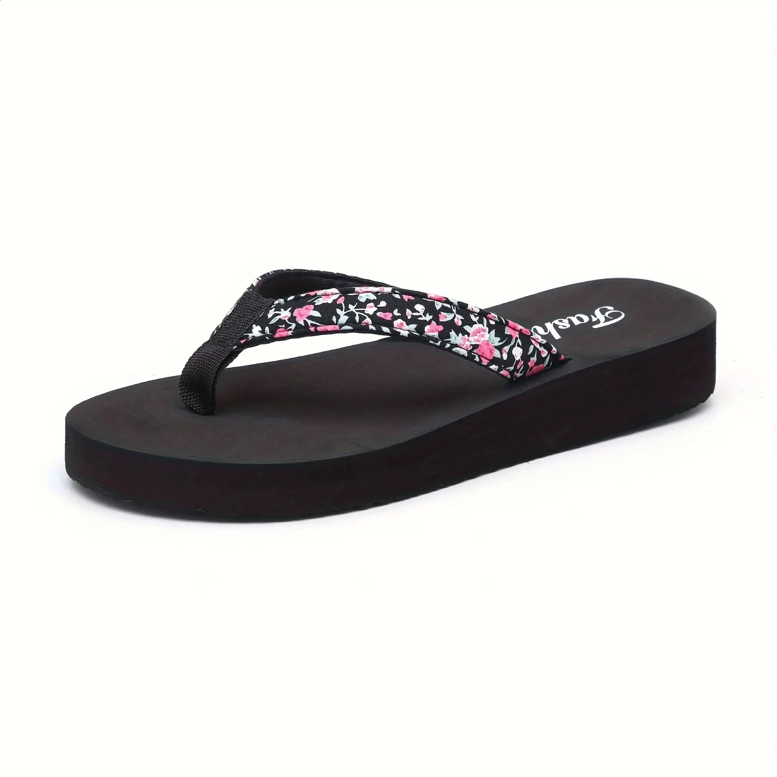 1pc Womens Flower Pattern Fashion Flip Flops Non-slip Lightweight Beach Platform Slippers Womens Footwear Breathable Open Toe 260624 - view 7
