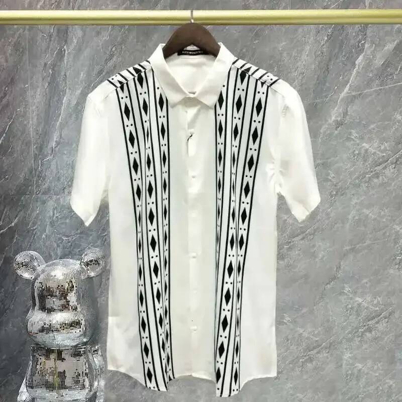 Men's Casual Shirts Polo European And American Popular Styles, Men's High-Quality Luxury Short Sleeved Shirts, Comfortable High Street Wear, - view 8