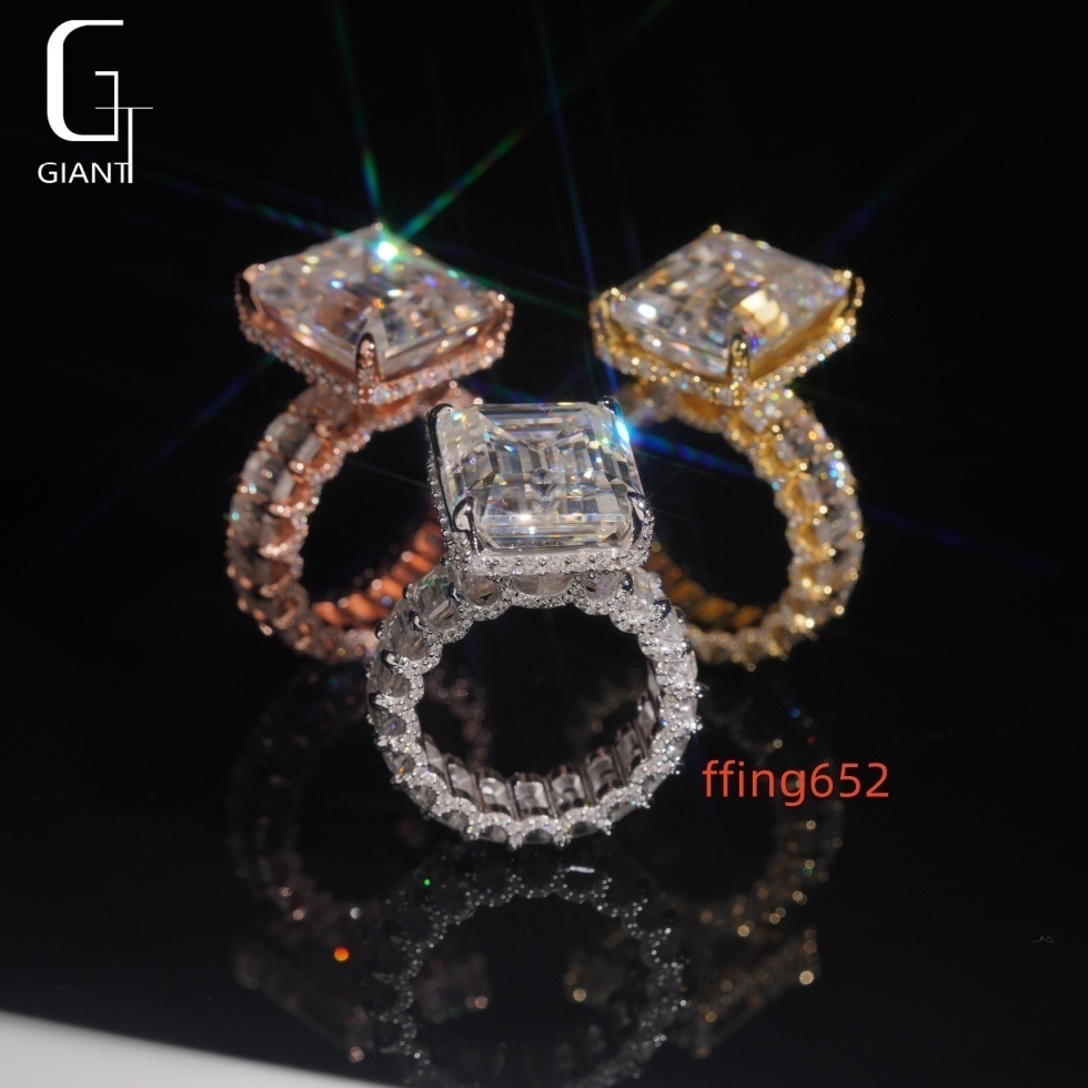 Luxury Iced Out Heart Ring Hip Hop Fine Moissanite Jewelry Past Diamond Tester 925 Sterling Silver Vvs Moissanite Rings Men
