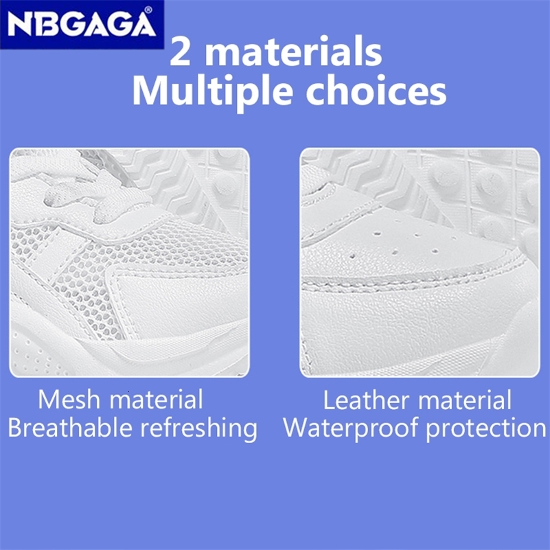 White Childrens Leather Casual Shoes For Boy Girls Outdoor Running Sneakers Breathable Mesh Kids School Walking Sport Non Slip a260617 - view 4