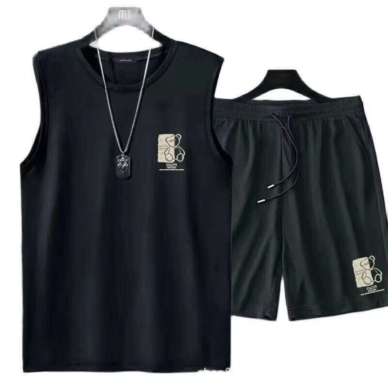 men's clothing fashion breathable fitness basketball sports Quick drying suit sleeveless T shirt + jogging shorts two-piece sets 26Y0626