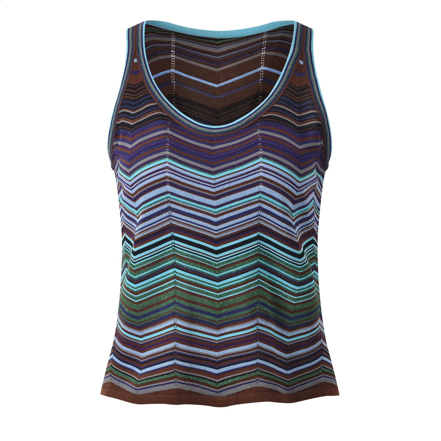 ZJYT Summer 2026 Womens Sleeveless Knitted Tops Pullover Vest Striped Fashion Vintage Casual Beach Holiday Long Pants Knitwears 260626 - view 6