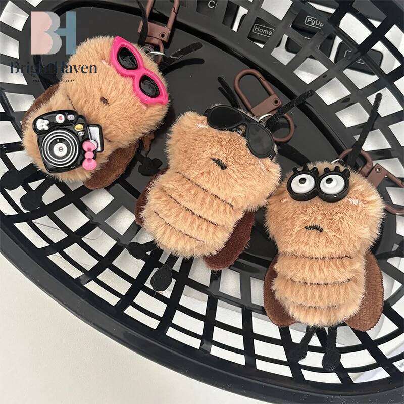 1/3Pcs Cute Cockroach Doll Keychain Creative Stuffed Animal Keyring School Bag Pendant Backpack Hanging Decoration Lovely Gift 26Y0626 - view 3