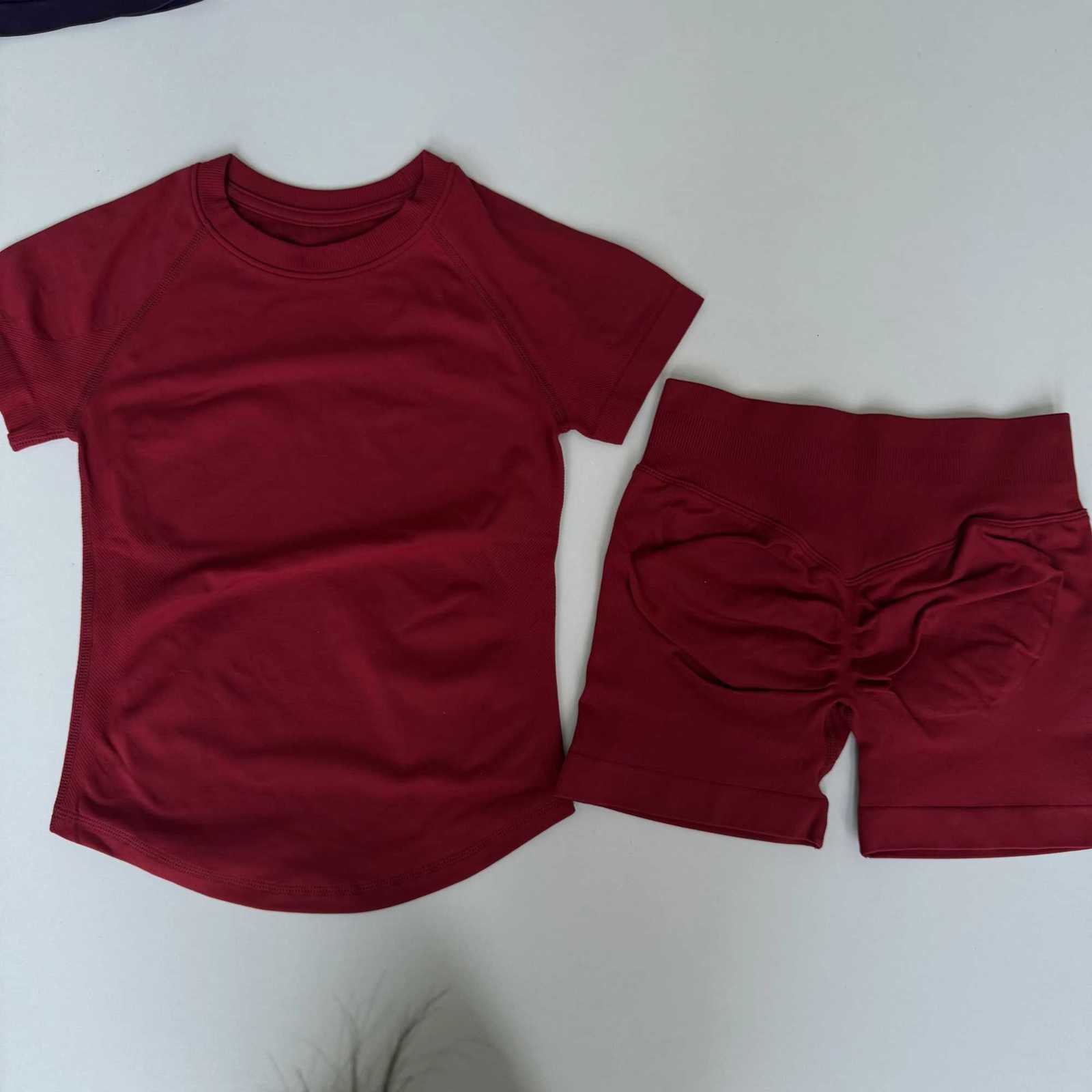 Gym 2 Pcs Sets Sports Short Sleeve Seamless Yoga Clothing Fitness Set Women Workout Running Sports Short Leggings Suit M260626 - view 3