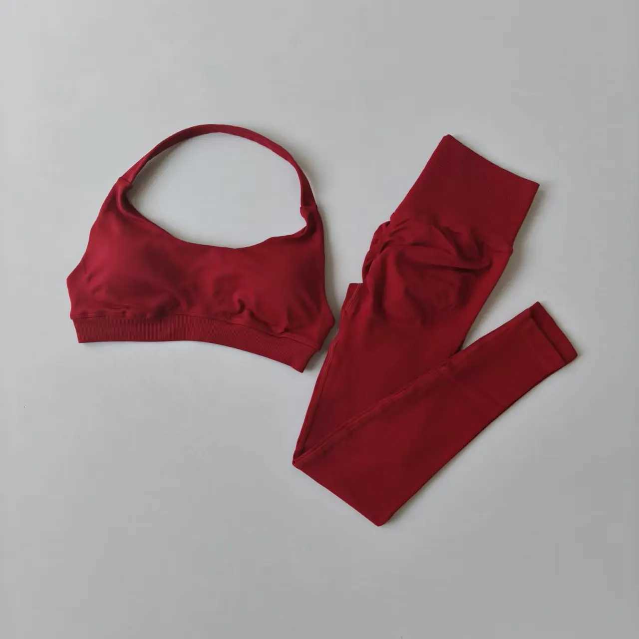 Set 2PCS Sports Bra Womens Professional Fitness Tank Top Bra Shockproof Running Leggings Yoga Suit Beautiful Bra Clothing M260626 - view 5