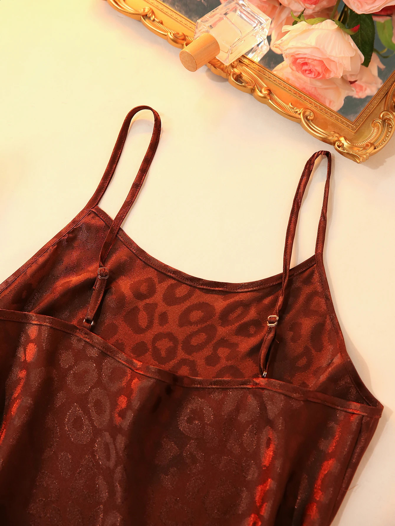 Elegant Brown Leopard Print Pajama Set for Women top and Shorts Nightwear 2 Piece Sleepwear Homewear Summer 260625 - view 4