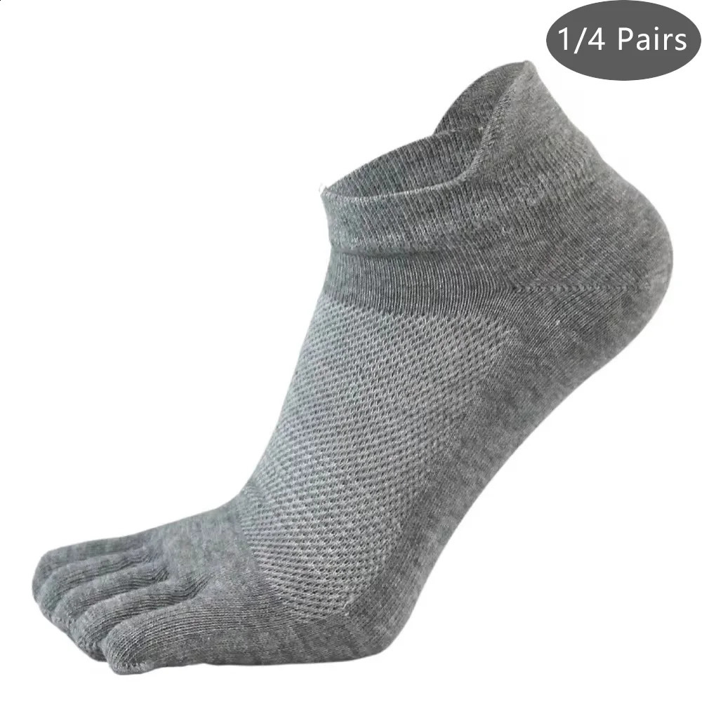 14 Pairs Cotton Toe Boat Socks Man Solid Compression Mesh Breathable SweatAbsorbing Sport Fitness Casual 5 Finger Ankle 260622