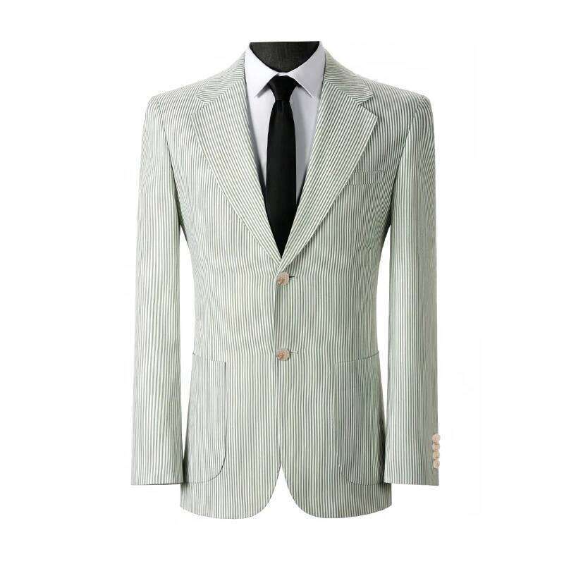 Men's Striped Seersucker Suit Jacket Summer Lightweight Casual Blazer Wedding Business Event Formal Occasions 26L0626 - view 5