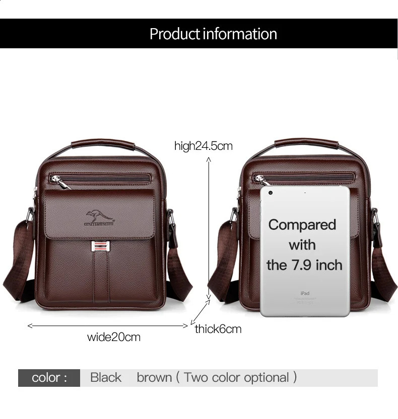 Mens Vintage Faux Leather Shoulder Bag Business Crossbody Bag Multi Pocket Daily Messenger Bag Male Casual Handbag 260626 - view 6