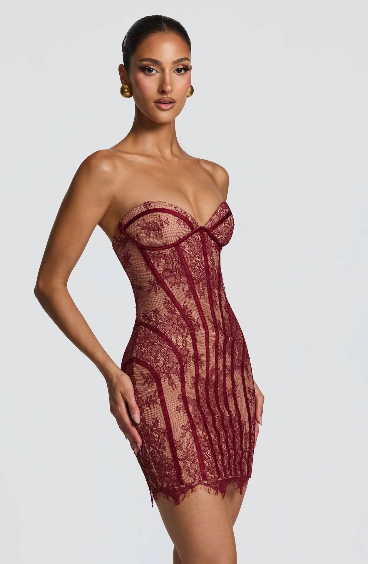 2026 New Lace Tight Tube Top Dress Exquisite Crochet Slim Short Skirt High Waist Slimming A-line Skirt - view 8