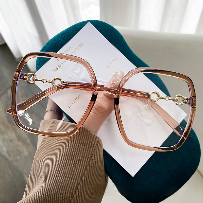 2026 Designer's New Polygonal Large Frame High-end Women's Anti Blue Light Glasses Luxurious High-end Women's Sunglasses Personalized T - view 7