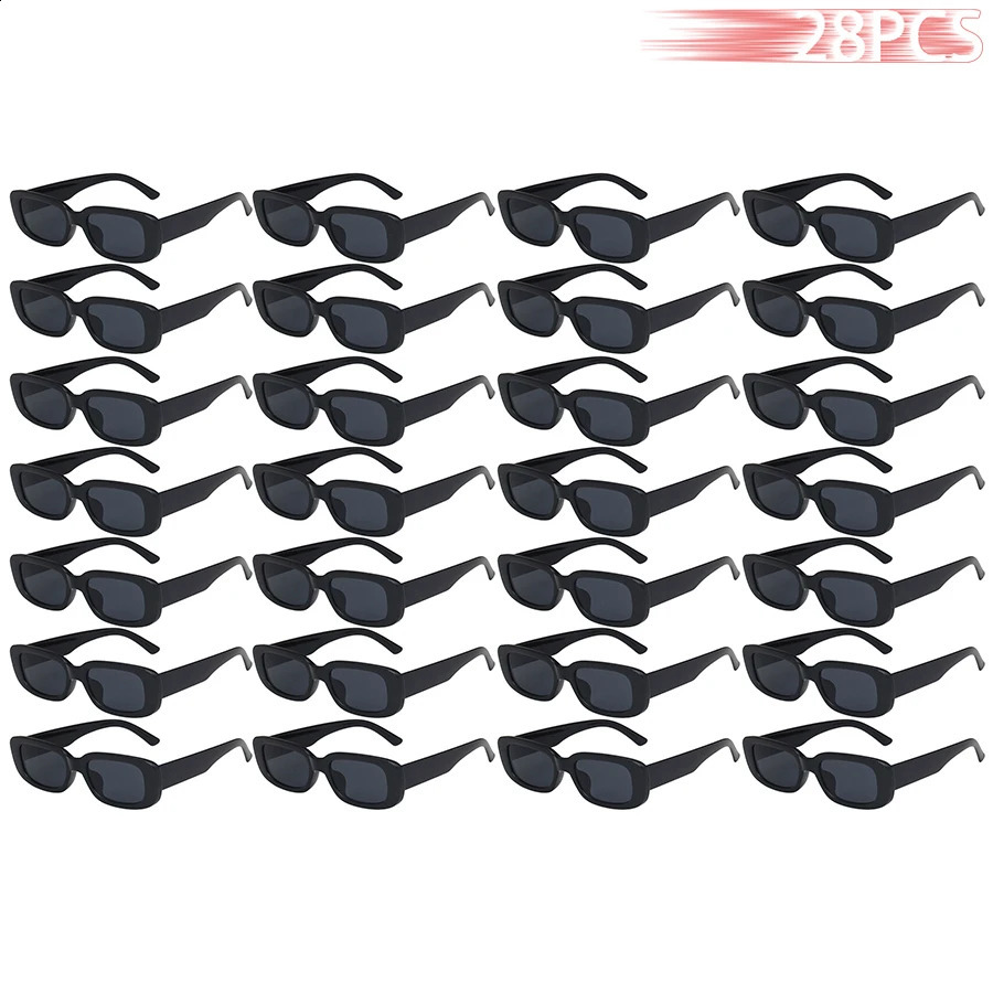 28 PCS Small Rectangle Pattern Sunglasses For Women Vintage Square Sun Glasses Female Eyewear Anti- UV400260603 - view 3