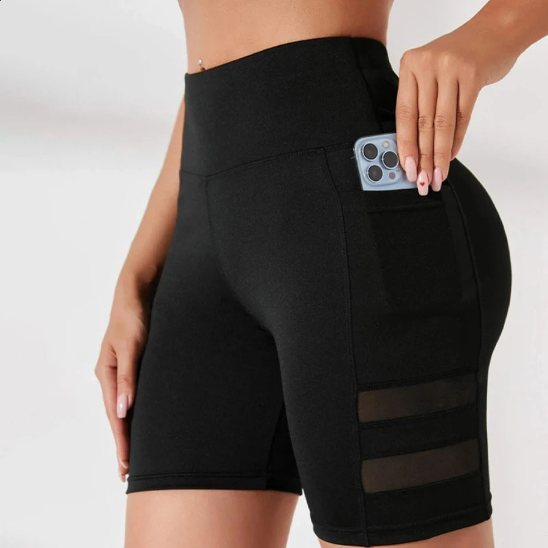 Womens Yoga Shorts High Waist breathable Leggings with Pocket Tummy Control Gym Running Compression for Sports shorts leggings 260626 - view 4