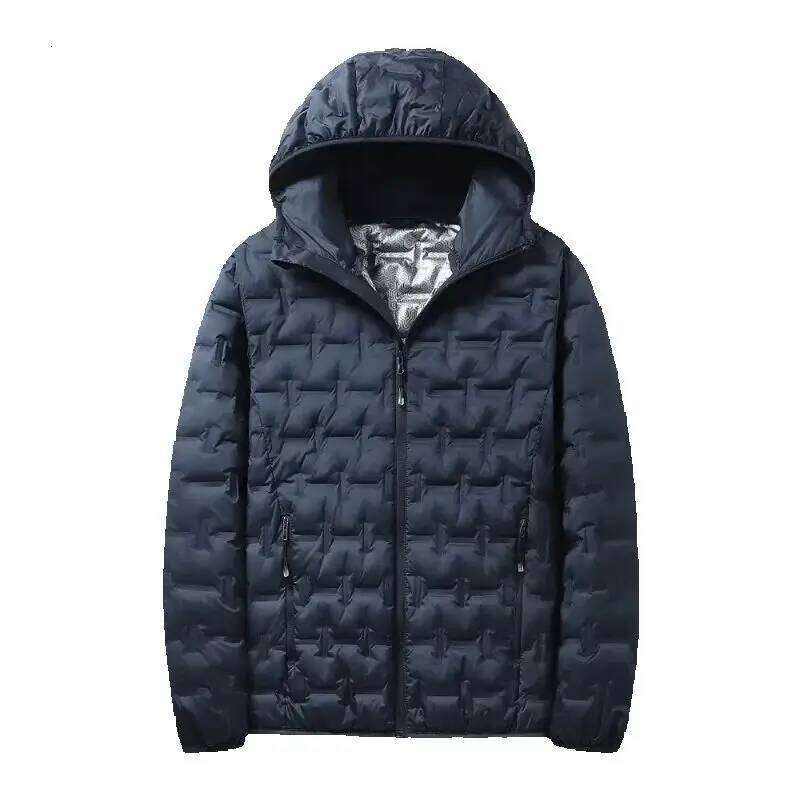 Men Graphene Down Winter Solid Color Lightweight Short Coat Casual Outdoor Puffer Jacket W260626 - view 3