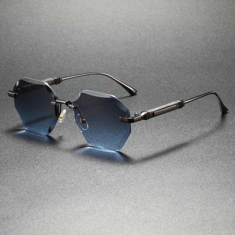 Trendy and Stylish Geometric UV-Protective - Fashionable Luxury Polygonal Gradient Sunglasses 26Y0626 - view 3