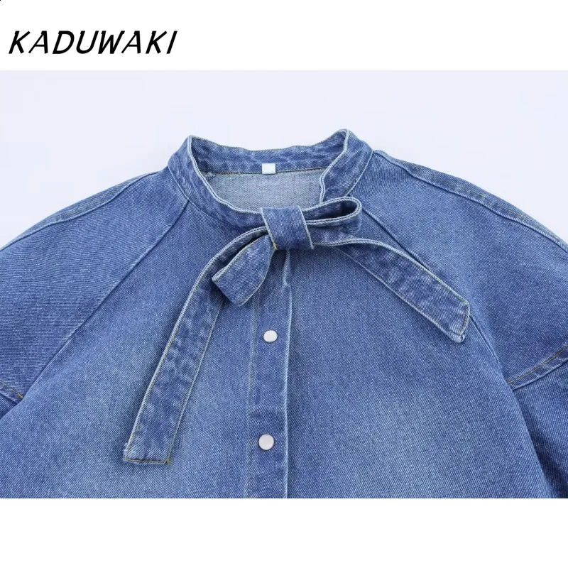 KADUWAKI American Retro Casual Womens O Neck Short Sleeve Shirt Top Solid Sagging Sense Long Skirt Sets Spicy Girl 2piece Set 260625 - view 3