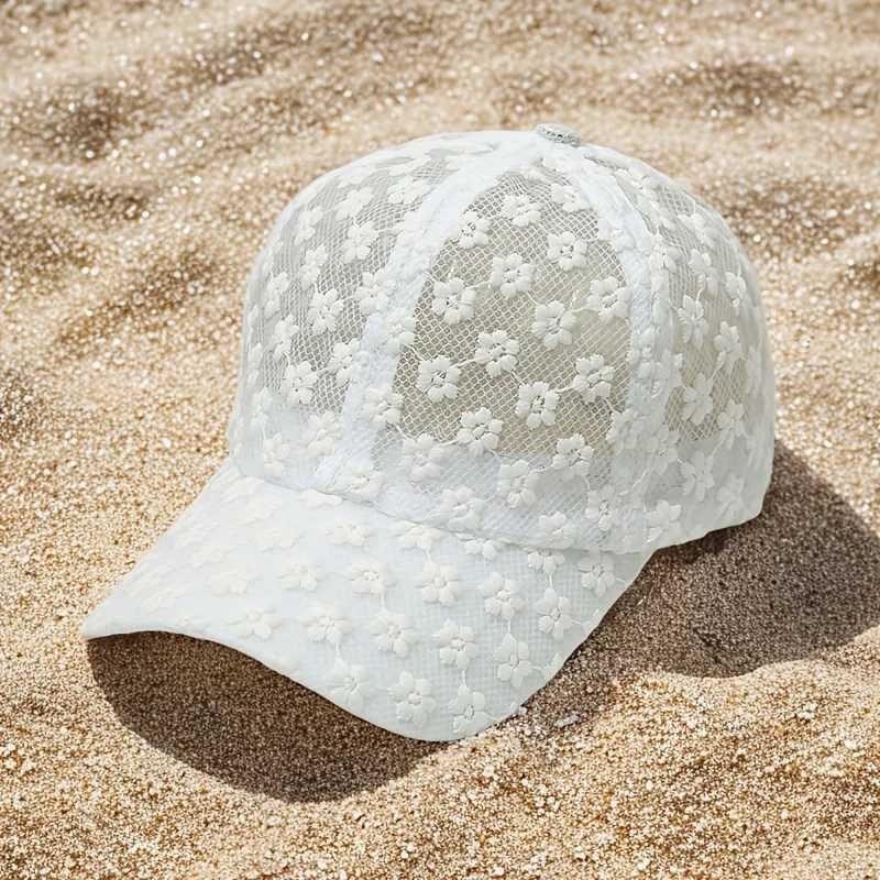 Summer Lace Sunshade Casual Womens Hollowed-out Flower Baseball Sun Protection Duckbill Hat M260626 - view 6