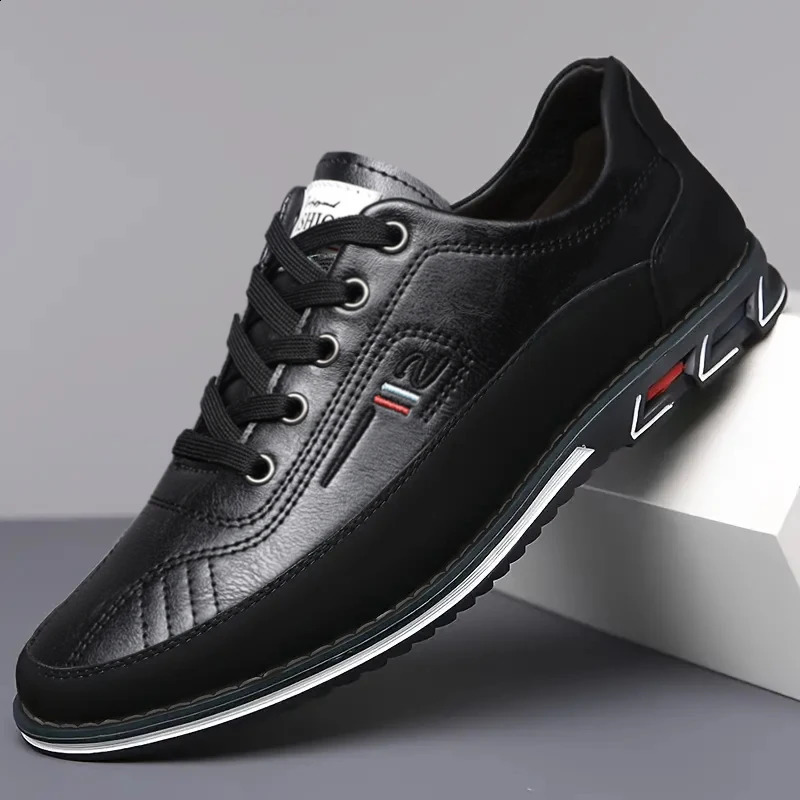 Mens Business Casual Shoes Solid Color Pvc Sole Comfortable for All Seasons 260624 - view 3
