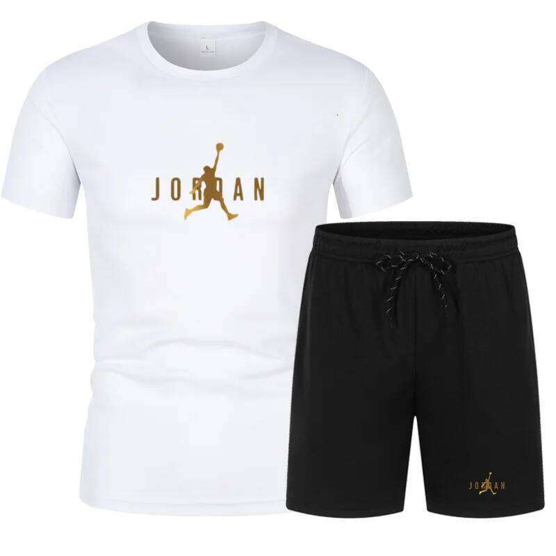 Summer casual fashion, men's quick drying summer sports set, breathable mesh short sleeved T-shirt shor 26Y0626 - view 3