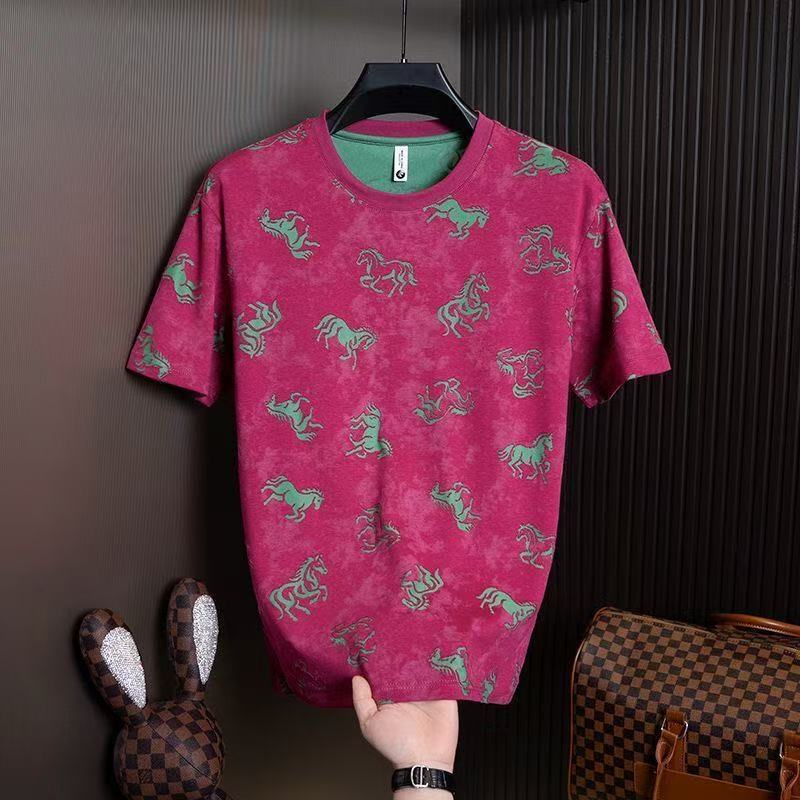 Luxury Men's Personalized Tie-Dye Short-Sleeve T-Shirt, New Summer Fashion, Stylish And Handsome, Loose-Fitting, Versatile, Round-Neck Top - view 5