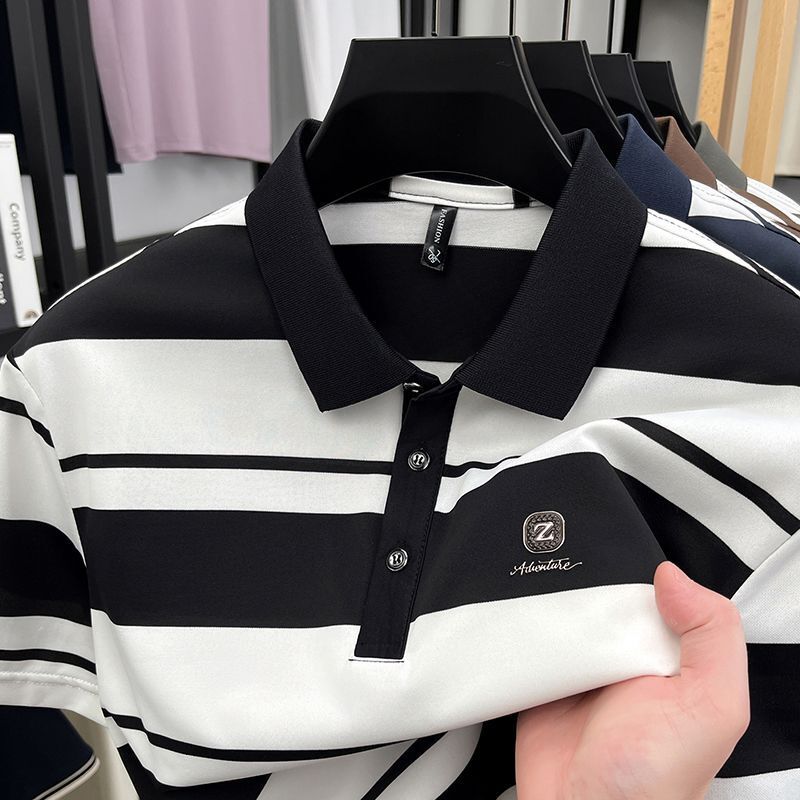 Summer New Men's POLO Shirt With Turn-Down Collar, Fashionable Casual Business Short Sleeve Top