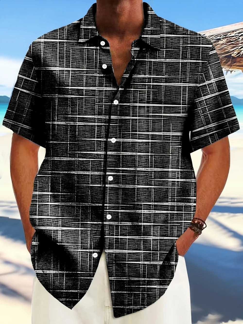 Summer Retro Texture Gradient Artistic 3D Printed Shirts - Casual Beach Hawaiian Style Mens Top - Suitable for Daily Wearing 260626 - view 3