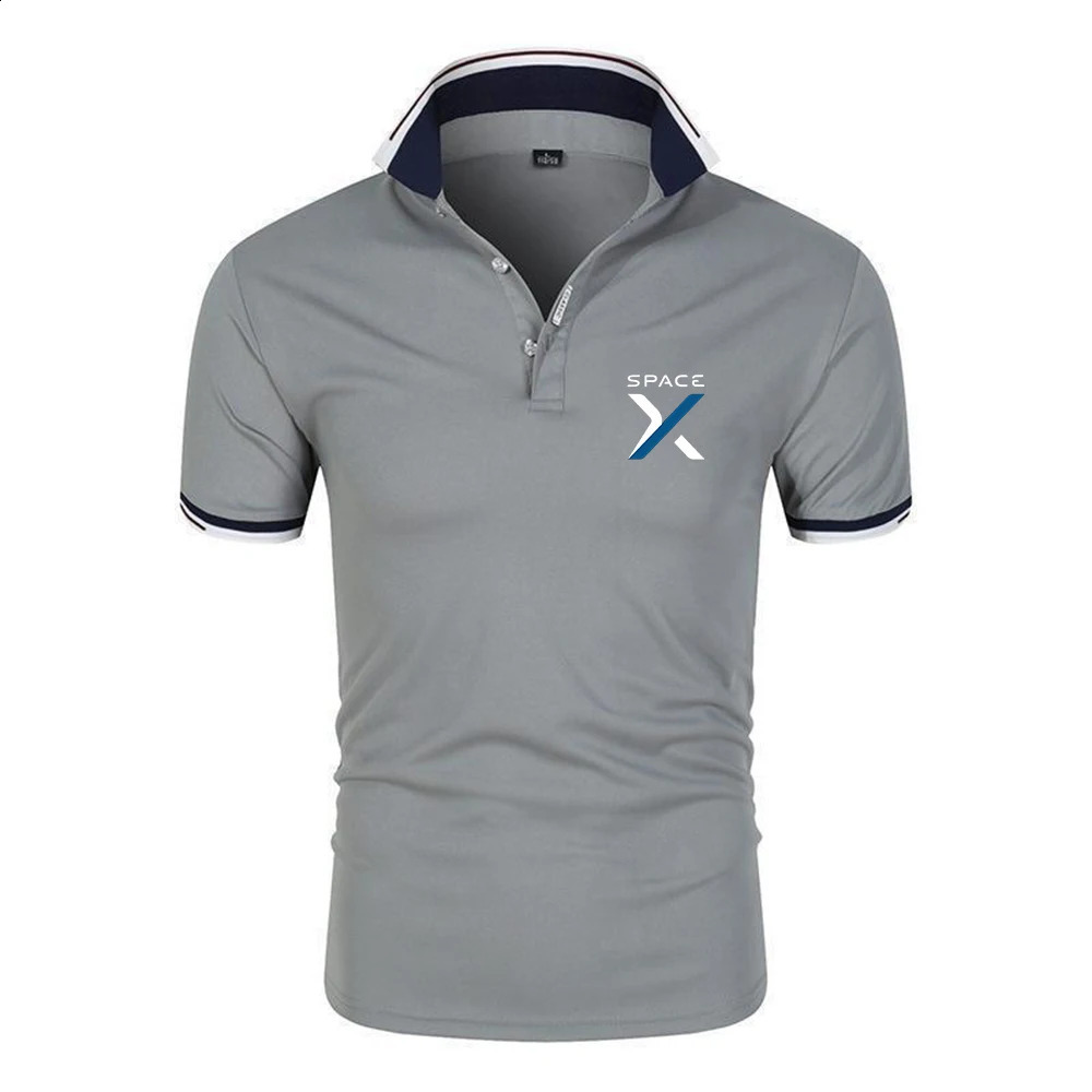 2026 SpaceX Space X Print Summer Mens Sixcolor Polo Shirts Stand Collar Breathable Fashion Short Sleeve 260625 - view 6