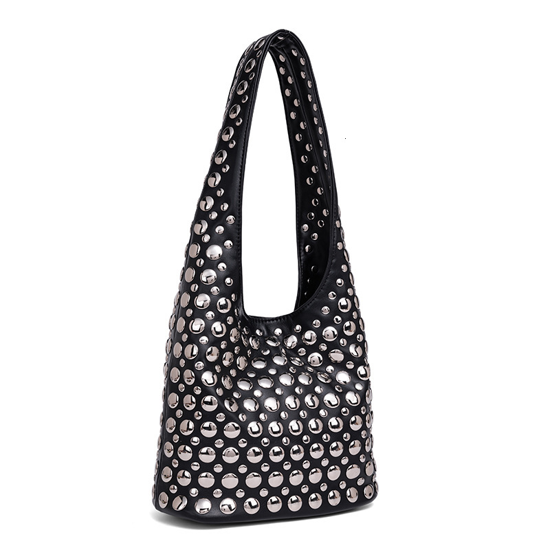 Exclusive Polka Dot Rivet New Fashion Versatile Stylish Large Capacity Tote Bag Underarm Bag Vintage Fashion Underarm bag - view 5