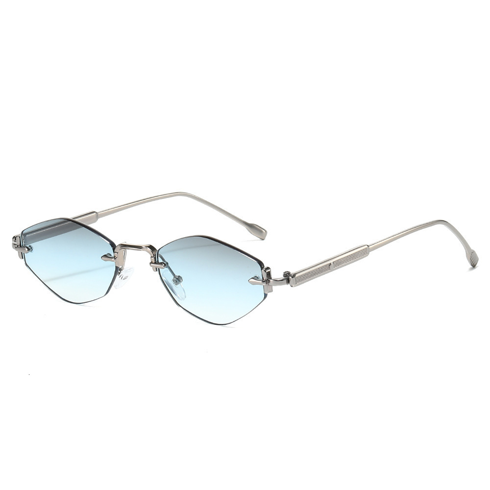 Metal Frameless Men Women Diamond-Shaped European And American Ins Trend Cool Personalized Sunglasses - view 5